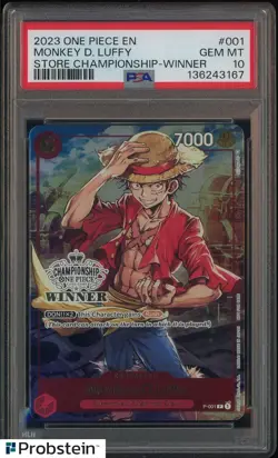 2023 One Piece Championship Winner #001 Monkey D. Luffy PSA 10 GEM MINT - Image 1