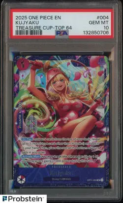 2025 One Piece EN Treasure Cup Top 64 #004 Kujyaku PSA 10 GEM MINT - Image 1