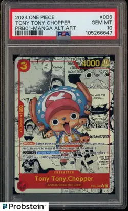 2024 One Piece PRB01 EN Manga Alternate Art #006 Tony Tony Chopper PSA 10 - Image 1