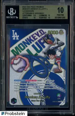 2025 One Piece Promo Dodgers Attendance Giveaway Monkey D. Luffy BGS 10 PRISTINE - Image 1