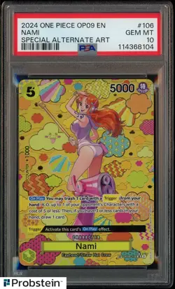 2024 One Piece OP-09 EN Special Alternate Art #106 Nami PSA 10 GEM MINT - Image 1