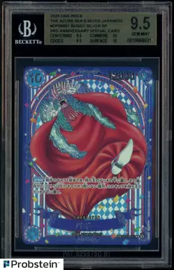2025 One Piece The Azure Sea's Seven JPN Buggy Silver 3rd Anniversary BGS 9.5 - Image 1