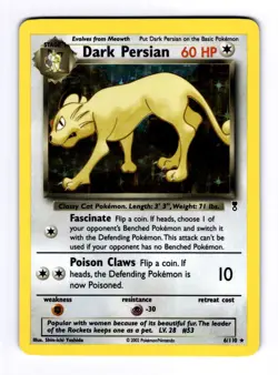Dark Persian Legendary Collection #006 (2002) Holo NM Pokemon - Image 1
