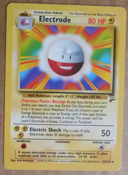 Electrode 21/102 Rare Non-Holo Base 2 Set Pokemon Card NM/LP - Image 1