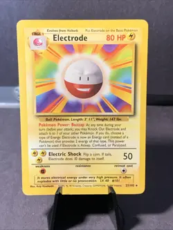 Pokemon TCG Base Set Electrode Unlimited Non Holo Rare Card 21/102 1999 VTG WOTC - Image 1