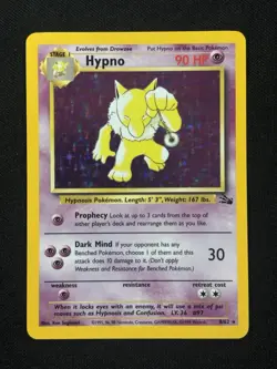 Hypno 8/62 Holo Rare Fossil Pokemon Card - Image 1