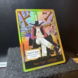 DON!! Card Gold Frame Mihawk OP14 ONE PIECE Seven Warlords of the Azure Ocean NM - Image 2