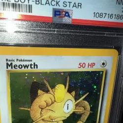 Meowth 10 - WotC Black Star Promo - Gameboy Promotional Card - PSA 7 - Swirl - Image 2