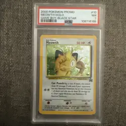 Meowth 10 - WotC Black Star Promo - Gameboy Promotional Card - PSA 7 - Swirl - Image 4
