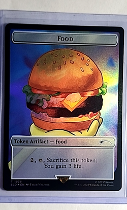2025 MTG Magic The Gathering SLD Secret Lair Spongebob Foil #1938 Food Token - Image 1