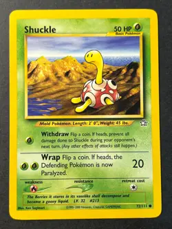 Shuckle 72/111 Neo Genesis Common - WOTC - Pokemon Card Near Mint - Image 1