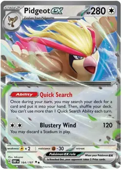 Pidgeot ex - 164/197 - Double Rare NM, English Pokemon Obsidian Flames - Image 1