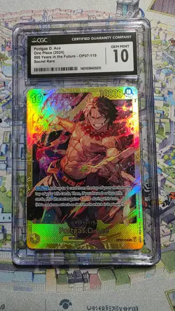 2024 One Piece OP07-119 Portgas D. Ace 500 Years in the Future CGC 10 GEM MINT - Image 1