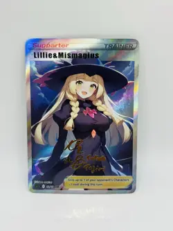 Pokemon Goddess Lillie & Mismagius Cosplay Doujin DIY Kawaii Art Holo Card - Image 1