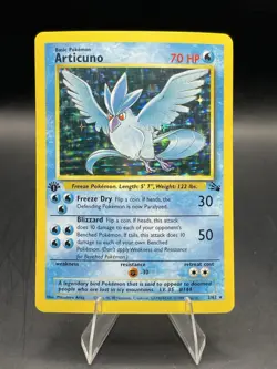 Articuno Pokemon Card 1st Edition Holo WOTC 2/62 Fossil (Pack Fresh) - NM - Image 1