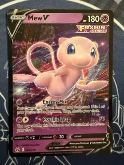 Mew V - 060/159 Ultra Rare SWSH: Crown Zenith Sword & Shield Pokemon TCG Holo - Image 1