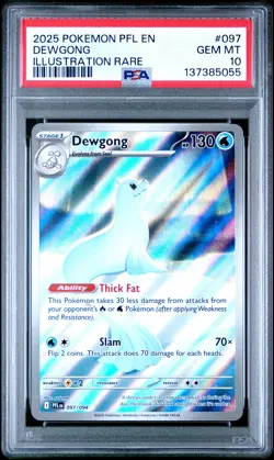 2025 POKEMON PFL EN-PHANTASMAL FLAMES ILLUSTRATION RARE #097 DEWGONG PSA 10 - Image 1