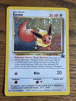 Pokemon Wotc Black Star Promo # 11 EEVEE,,not played - Image 1