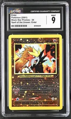 Entei *CGC 9* THREE Swirls *2001 Movie Promo *#201* Vintage * Pokemon - Image 1