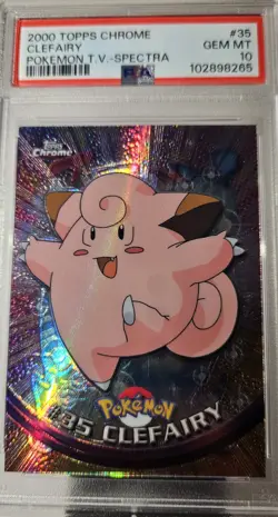2000 Topps Chrome Pokemon TV Animation Edition 1 - SPECTRA #35 CLEFAIRY PSA 10 - Image 2