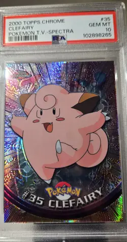 2000 Topps Chrome Pokemon TV Animation Edition 1 - SPECTRA #35 CLEFAIRY PSA 10 - Image 5