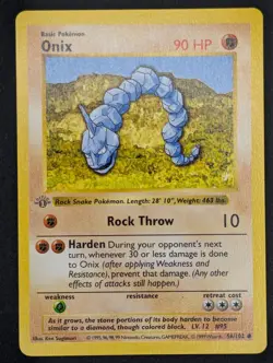 LP- 1st Edition Onix 056/102 Pokemon Base Set (Shadowless) - Image 2