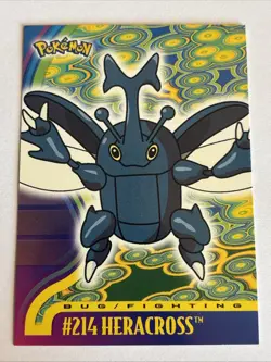 2001 Topps Pokemon Johto Series 1 #214 Heracross (Blue Logo) NM - Image 1