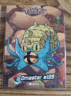 2025 POKEMON STAINED GLASS Crystal #138/139 Omanyte Lot Of 2 Kanto Peru Foil - Image 3