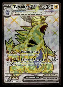 Pokemon TCG SV03: Obsidian Flames #211/197 Tyranitar ex Holo NM - Image 1
