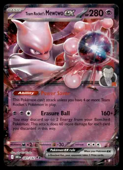 Pokemon TCG SV10: Destined Rivals #081/182 Team Rocket's Mewtwo ex NM - Image 1