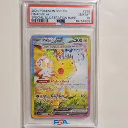 Pokemon 2024 Pikachu ex Surging Sparks Special Illustration Rare PSA 10 - Image 1