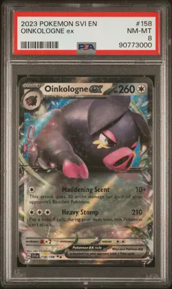 2023 POKEMON SVI EN-SCARLET & VIOLET #158 OINKOLOGNE EX PSA 8 - Image 1