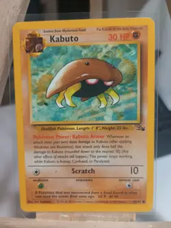 Pokemon TCG - Kabuto 50/62 Fossil Unlimited WOTC Vintage Pokemon Card - Image 1