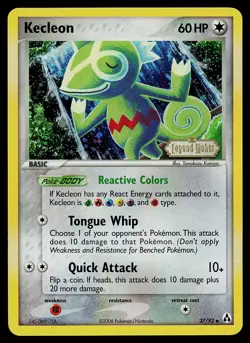 Pokemon Card - Kecleon Legend Maker 37/92 Uncommon Reverse Holo Stamped - Image 1