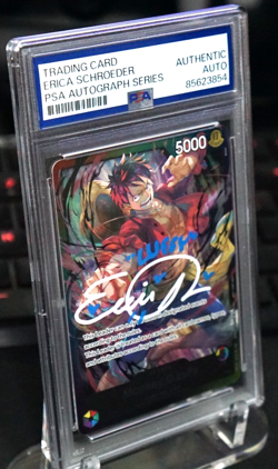 Luffy Signed Card One Piece Monkey D. Luffy Erica Schroeder PSA Authentic - Image 3