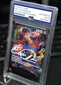 Luffy Signed Card One Piece Monkey D. Luffy Erica Schroeder PSA Authentic - Image 4