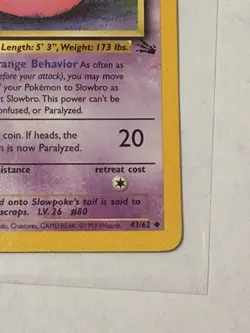 Slowbro 43/62 Non-Holo 1st Edition Fossil Set Vintage Pokemon TCG Card 43/62 - Image 5