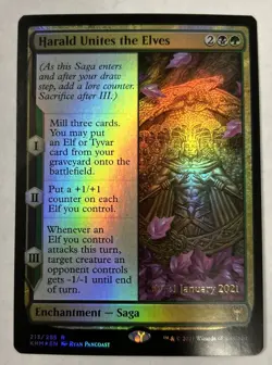 Harald Unites the Elves -FOIL Prerelease Promo- Magic the Gathering MTG - Image 1