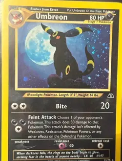 Pokemon TCG NM Umbreon 13/75 Neo Discovery Unlimited Holo Rare - SWIRL - Image 1