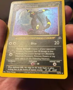 Pokemon TCG NM Umbreon 13/75 Neo Discovery Unlimited Holo Rare - SWIRL - Image 2