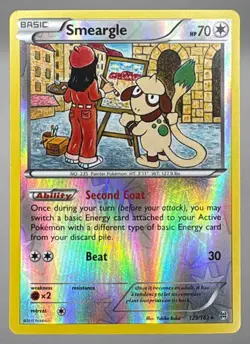 2015 Pokemon XY BREAKthrough Smeargle #123/162 Reverse Holo - Image 1