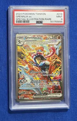 2024 Pokemon TWM EN Greninja EX Special Illustration Rare #214 PSA 9 Mint - Image 1