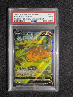 Pokemon Charizard V SWSH260 SWSH: Sword & Shield Promo Full Art Holo PSA 9 - Image 1