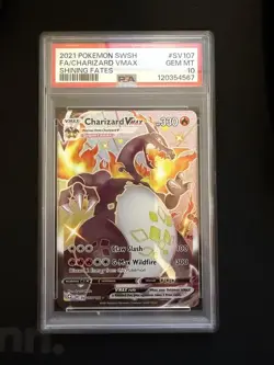 2021 Pokemon SWSH Full Art Shining Fates Charizard VMax #SV107 Graded PSA 10 - Image 1