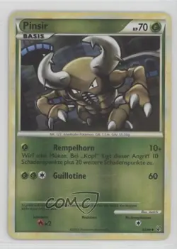 Pinsir German Reverse Foil Pokemon HeartGold & SoulSilver Undaunted #32 2010 - Image 1