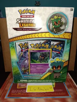 Pokemon 2017 Shining Legends Marshadow Pin Collection Box Sealed Lightly Wore - Image 1