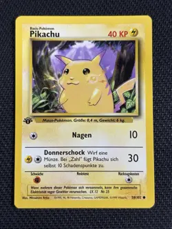1999 Pokemon Pikachu #58 WOTC 1st Edition Base Set German - Image 1