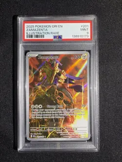 2025 POKEMON DRI EN-DESTINED RIVALS ILLUSTRATION RARE #201 ZAMAZENTA PSA 9 - Image 1