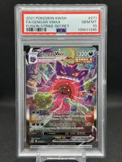 Pokemon Gengar VMAX Fusion Strike Secret Rare Full Alt Art #271 PSA 10 Gem Mint - Image 1