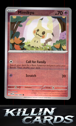 Reverse Holofoil Mimikyu 042/094 Pokemon Common ME02: Phantasmal Flames Card NM - Image 1